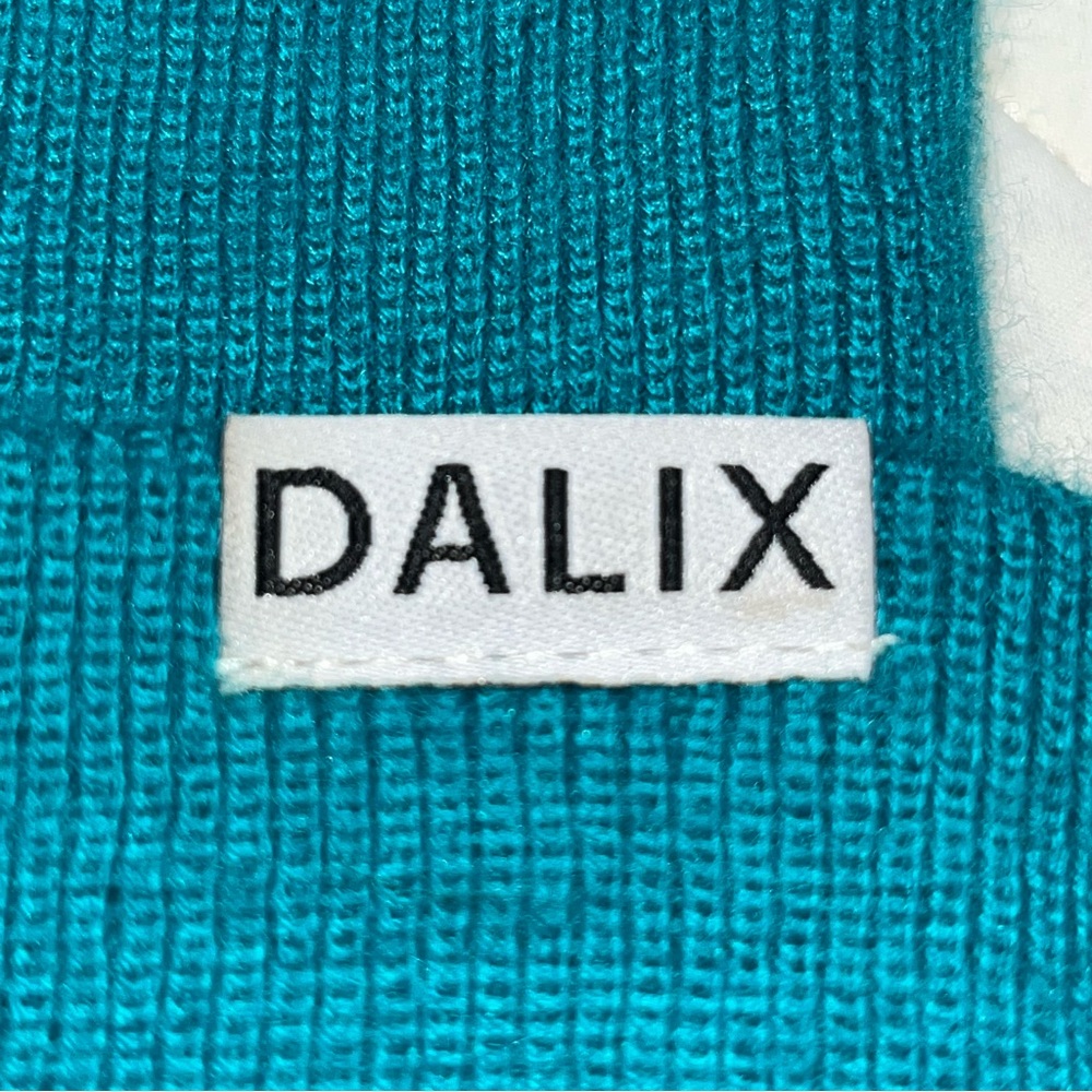 DALIX Teal Ribbed Cuffed Beanie - Picture 3 of 4